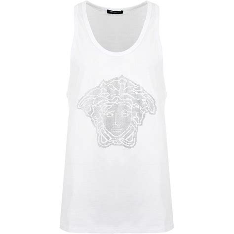 white versace studded vest|versace vest men's.